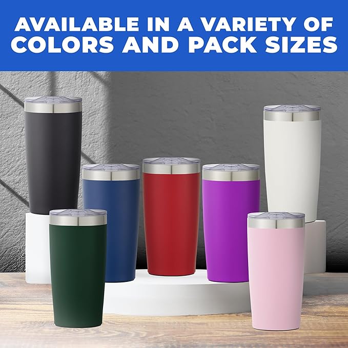 12 Ct of 20 Oz Two-Tone Himalayan Stainless Steel Tumblers with Lid – Dark Green – Customizable Insulated Cups for Water, Coffee, Hot & Iced Drinks – Great for DIY, Events, Work