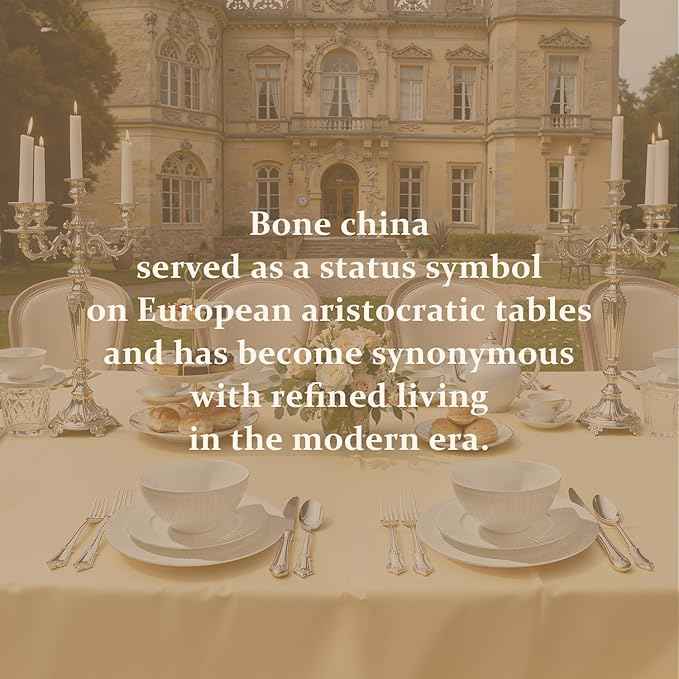 KINGSTONE Bone China Dinnerware Set, 24-Piece White Lightweight Porcelain with Textured Design Service for 8, Plates, Bowls, for Family Dining, Restaurants, Gifting，Microwave and Dishwasher Safe