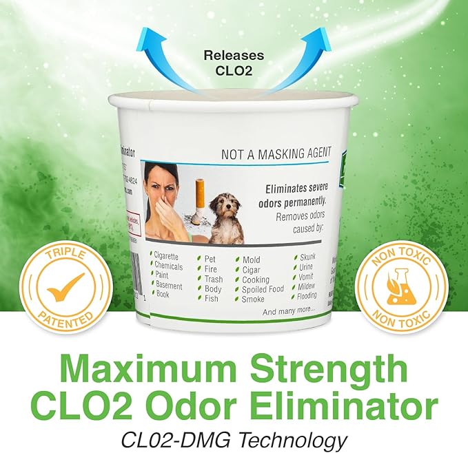 Biocide Systems Room Shocker Strong Odor Eliminator for Home & Office, Eco-Friendly Chlorine Dioxide Odor Bomb for House Interior Up to 400 Square Feet of Floor Space (Single Pack)