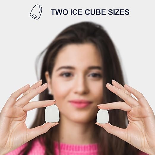 Koolatron Ice Makers Countertop Portable Ice Machine 2 Sizes Bullet Ice Cubes Ready in 6 Mins 26.5lbs/Day with Ice Scoop and Basket Digital Controls LED Indicators for Parties/Home/Office/Bar, Black