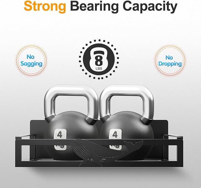 Magnetic Spice Rack for Refrigerator, 2 Pack Metal Magnetic Shelf Organizer for Fridge Side, Strong Spice Storage Rack for Kitchen, Black