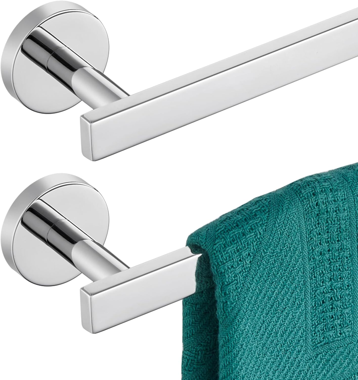 24 Inch Bathroom Towel Bar Bath Towel Rack Kitchen Towel Holder Towel Rails Wall Mounted SUS304 Stainless Steel 2 Pack Polished Chrome AN4001CH-L24-P2