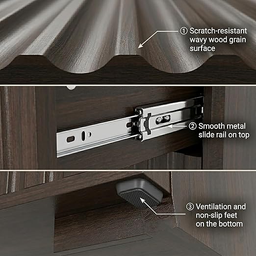 13 Gallon Tilt Out Trash Can Cabinet with Storage, Wooden Farmhouse Trash Can Kitchen Hideaway, Sturdy Freestanding Single Trash Cabinet, Pet-Proof Hidden Garbage Can Cabinet for Kitchen, (Walnut)