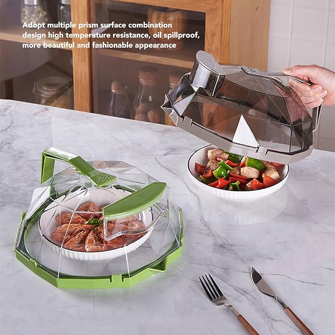 Tyenaza Microwave Cover, Microwave Splatter Cover Microwave Plate Food Cover Guard Lid with Extension Handle & Steam Vents for Microwave Oven