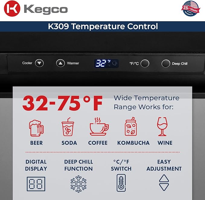 Kegco K309SS-1 Keg Dispenser, Stainless Steel