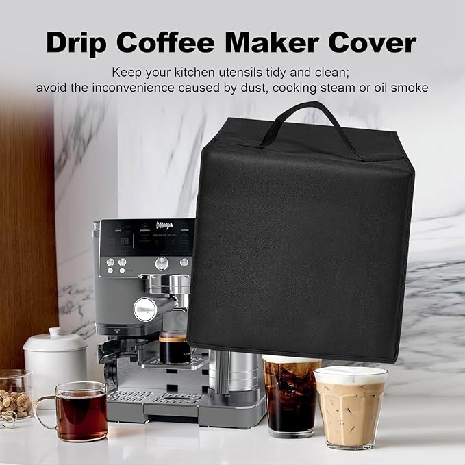 Espresso Machine Dust Cover for Ninja Luxe Café Pro Series ES701/ES601CY/ES601GM Drip Coffee Maker, Luxe Café Machine Lid,Heavy Duty Waterproof Antistatic Nylon Covers Case (Black)