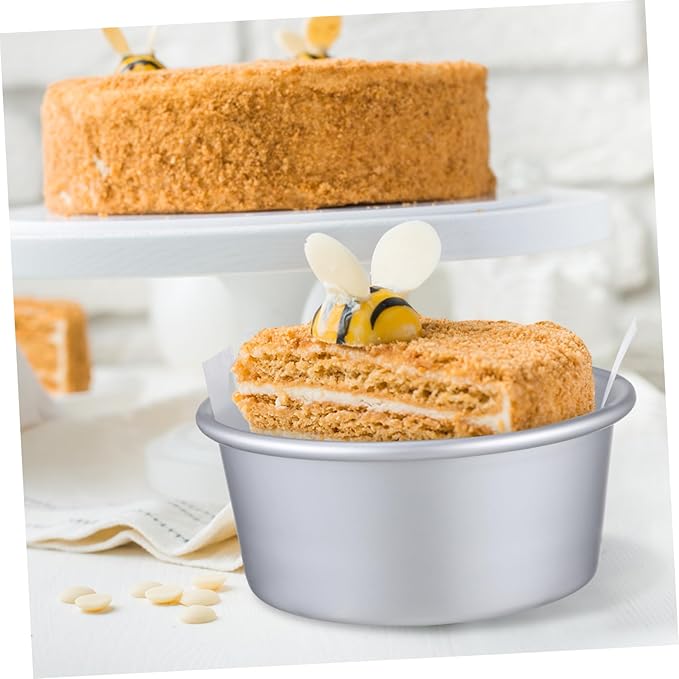 Cabilock Round Cake Molds Set with Parchment Liners Non-stick Detachable Bottom Baking Tins for Cheesecakes Mousses and Fruit Cakes High Temperature Resistant Baking Included