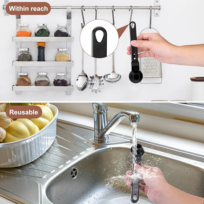 Palksky Coffee Scoop & Funnel with Fill Press1PCS (Black)
