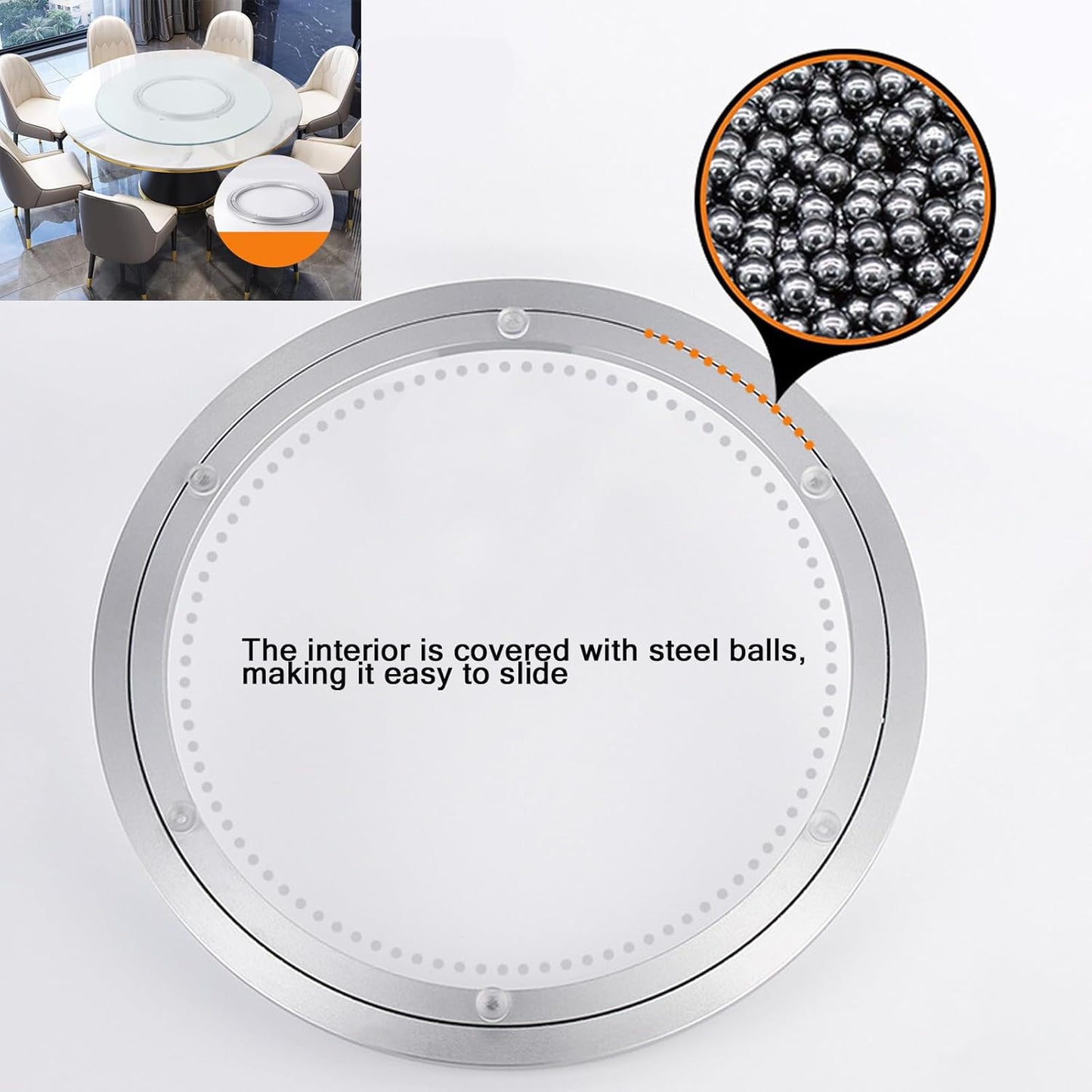 Lazy Susan Bearing Rotating Turntable Bearings Swivel Plate Hardware Aluminum Metal for Dining-Table and Workbench (10 Inchs) … …