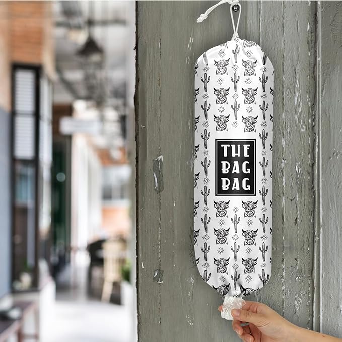 Cow Print Stuff Bag Holder, Western Gifts Grocery Organizer, Storage for Kitchen, Home Decor for Women Men