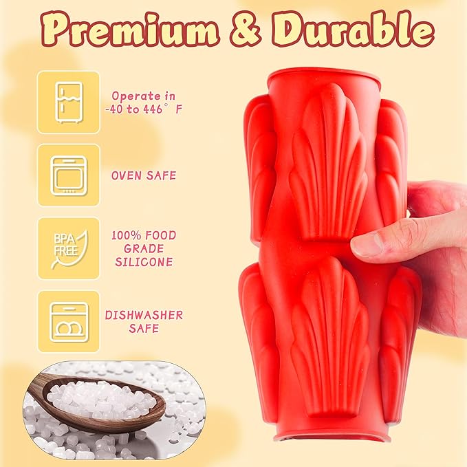 3Pcs Silicone Madeleine Pan for Baking, 10-Cavity Madeleine Mold for Madeleine, Non-stick Madeleine Bakeware for Cookies(Regular(10-Cavity) 3Pcs)