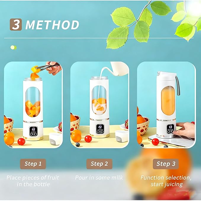 Digital Multimode Juicer Blender - Smart Led Display, Portable Usb Personal Electric Blender, Juicer Shakes And Smoothies Blender For Smoothies Liquid Diet, Shakes, Leak Proof Design (2PC-D)