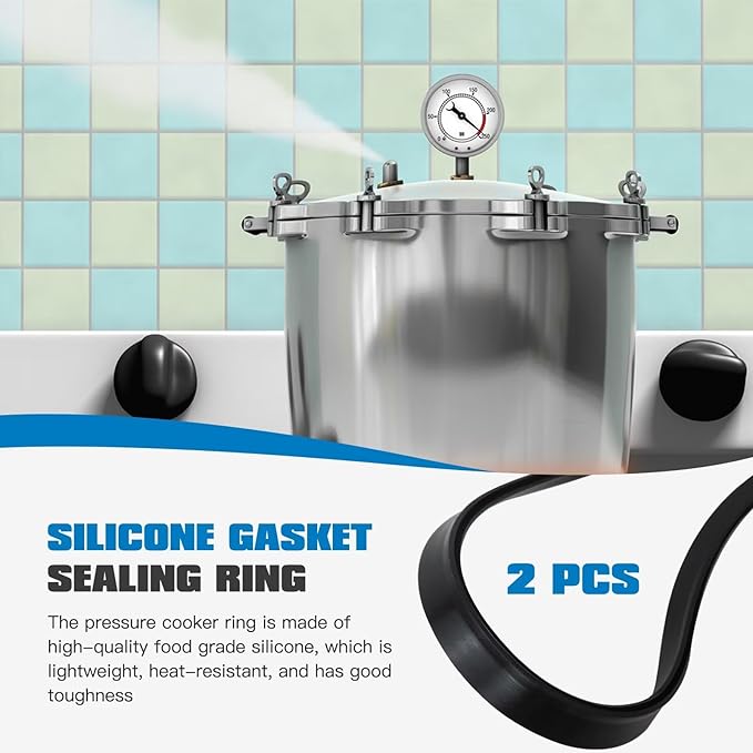 2025 Upgrade 2pcs Pressure Cooker Sealing Ring 12.6in. 32cm for Mirro 12qt/16qt/22qt, Repl.#S-9882 Pressure Canner Gasket for Models M-0512, M-0522, M-0312, M-0406, M-0416, M-0526 and M-0622