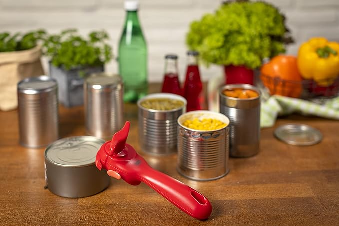 Kuhn Rikon Deluxe Auto Safety LidLifter/Can Opener, Red and Silver