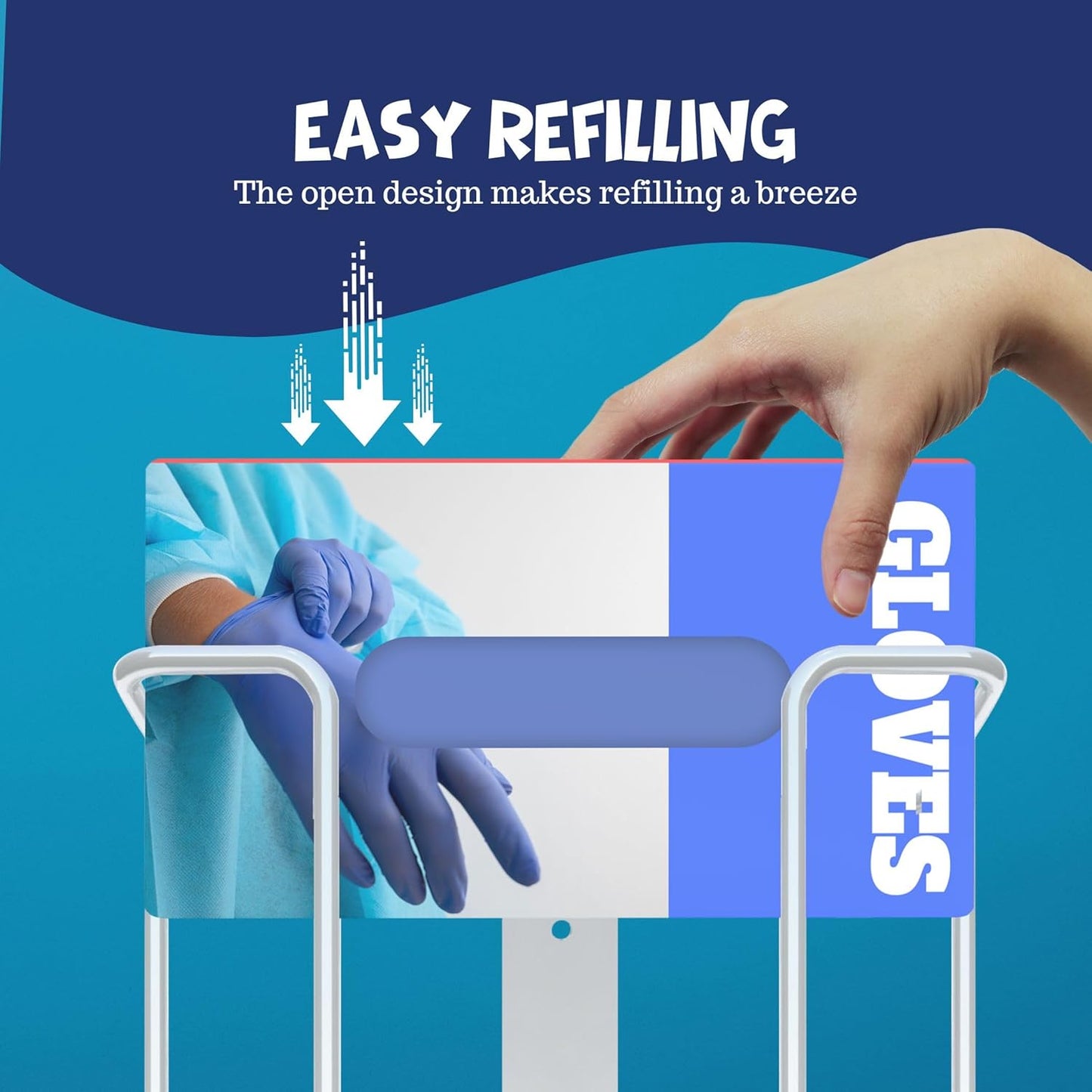 PERFORMORE Large Disposable Glove and Facial Tissue Wire Rack - Glove Box Holder, Medical Glove Holder, Holds Up To 3 Boxes, Hygiene Dispenser, Wall Mount Design With Mounting Accessories Included