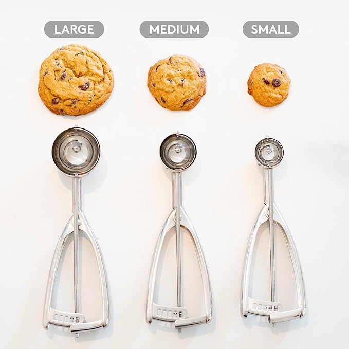 Jenaluca Medium Scoop - Cookie & Mini Cupcake Scooper - 1.5 tablespoon Disher #50 stainless steel baking scoop