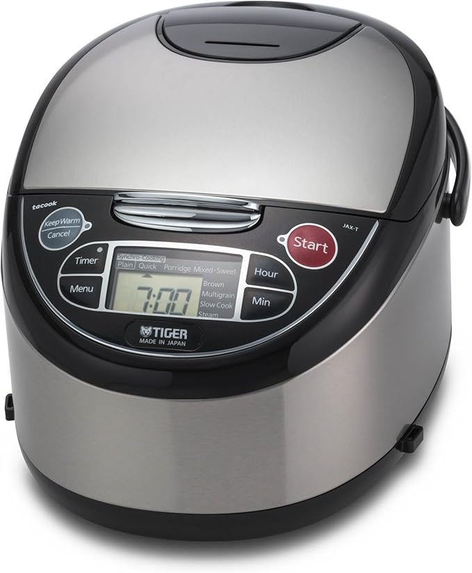 Tiger PDU-A40U-K Electric Water Boiler and Warmer, Stainless Black, 4.0-Liter & 5-Cup (Uncooked) Micom Rice Cooker with Food Steamer & Slow Cooker, Stainless Steel Black