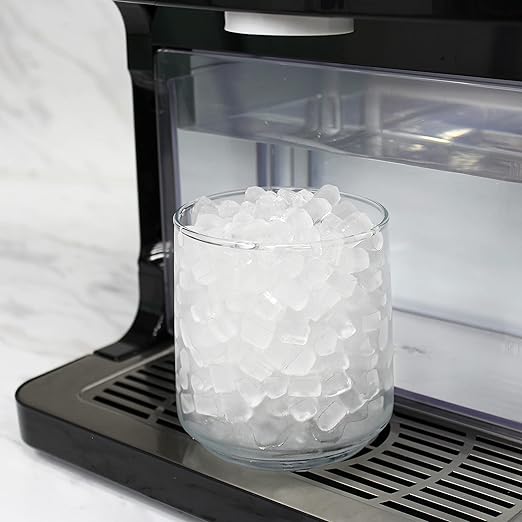 Avanti Nugget Ice Maker with Electronic Controls and Dispenser Countertop Use Makes 33lbs of Chewable Ice Per Day Perfect for Kitchen Office or Breakroom, Includes Ice Bin, 195-Watts, Stainless Steel