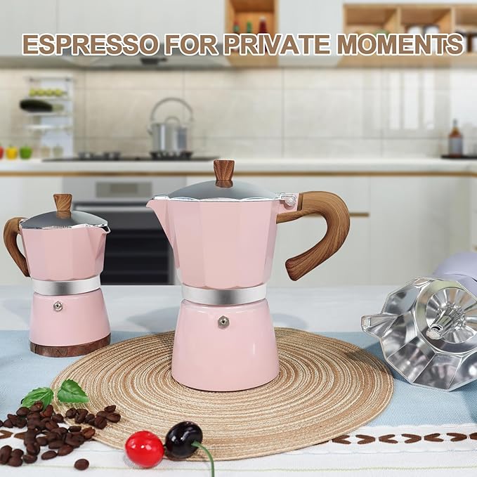 Aluminum 9 Cup 450ml Moka Pot Express Coffee Maker Stovetop Espresso Colorful Coffeemaker Italian Classic Style Brewing Greca Cafe Mocha Machine for Cafeteras Lover Camping Travel and Home Use 15oz