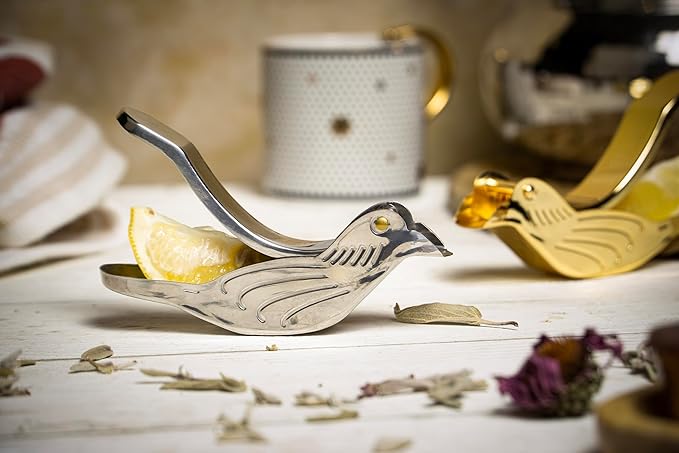 Handmade Silver Bird Lemon Squeezer – Premium Mirror-Finish Stainless Steel Manual Juicer