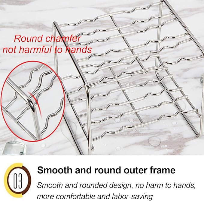Set of 6 Stainless Steel Popsicle Molds Kit, Homemade Ice Treat Makerwith 50 Wooden Sticks and 6 Silicone Seals and 20 Pop Bags,Cleaning Brush（Square）