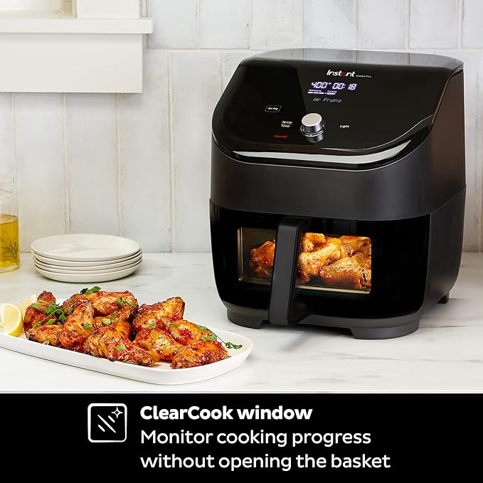 Instant Pot Vortex Plus 6QT ClearCook Air Fryer, Clear Windows, Custom Program Options, 6-in-1 Functions, Crisps, Broils, Roasts, Dehydrates, Bakes, Reheats, from the Makers of Instant Pot, Black