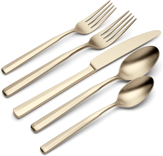 Oneida 897336 Ryder Satin Champagne 20-Piece Flatware Set