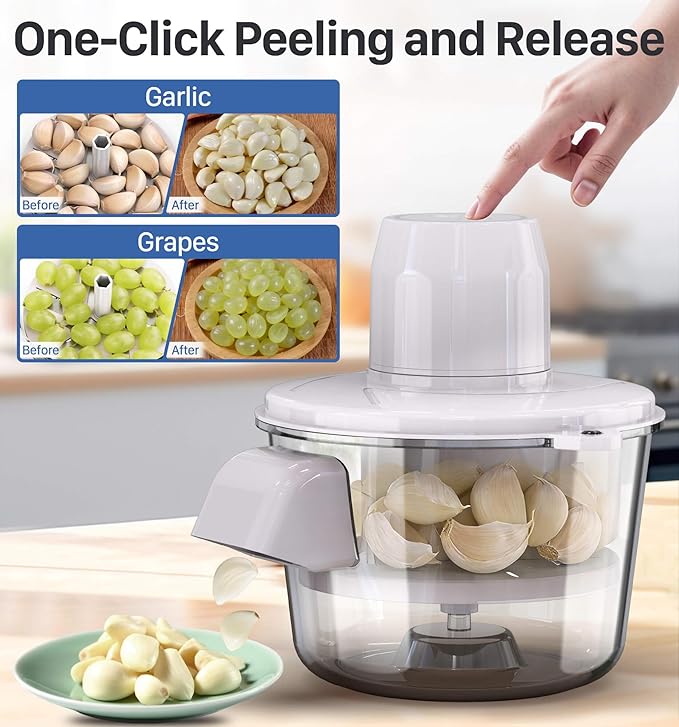 Anweller Garlic Peeler Machine, Electric Grape Peeler, Upgraded Blade System, Automatic Peeler for Small Fruits and Vegetables