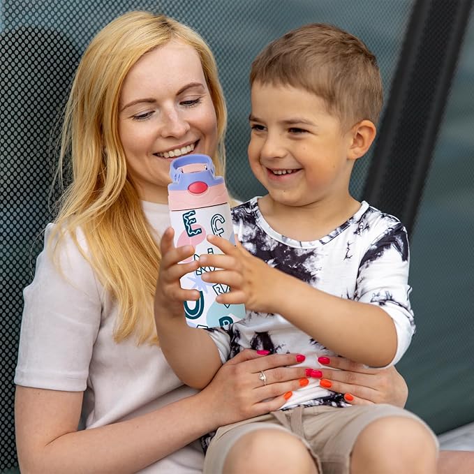6 Pack 12 OZ Sublimation Straw Sippy Cup Blank Tumblers Double Wall Vacuum Insulated Mixed Color Thermoses Stainless Steel Water Bottles for School