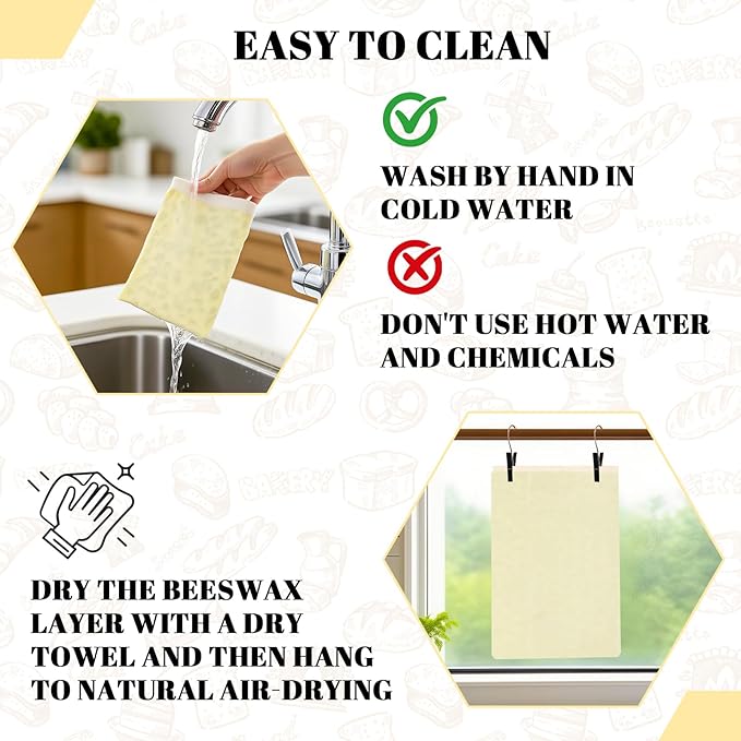 2 Pack Beeswax Bread Bags - 17x13 Inch Reusable Bread Storage Bags,Bees Wax Lined Bread Bags for Home Cooks fresh bread storage Easy Clean (Orange-White flowers)