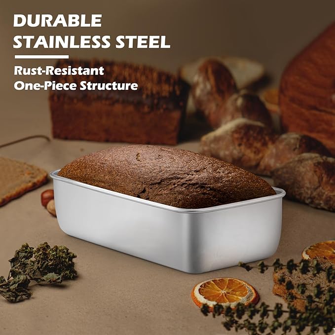 Leonyo 12 Pack Loaf Pans for Baking Bread, 9x5IN Stainless Steel Loaf Bread Pans Set for Homemade Meatloaf, Bananas, Brownies, Lasagnas, Dishwasher Oven Safe