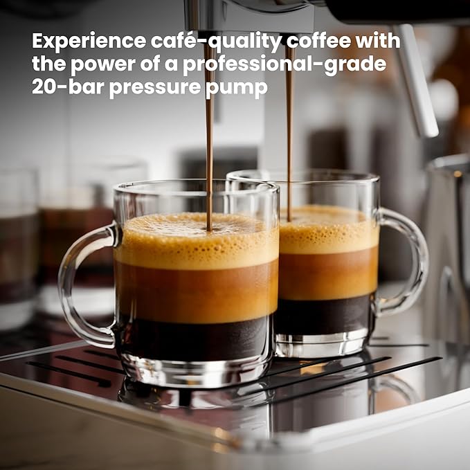 Kismile 20-Bar Espresso Machines,Professional Espresso Maker with Milk Frother Steam Wand for Latte&Cappuccino,Coffee Machine with Removable Water Tank for Home/Office