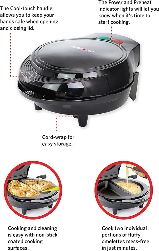 EUROSTAR Omelette Maker, Black