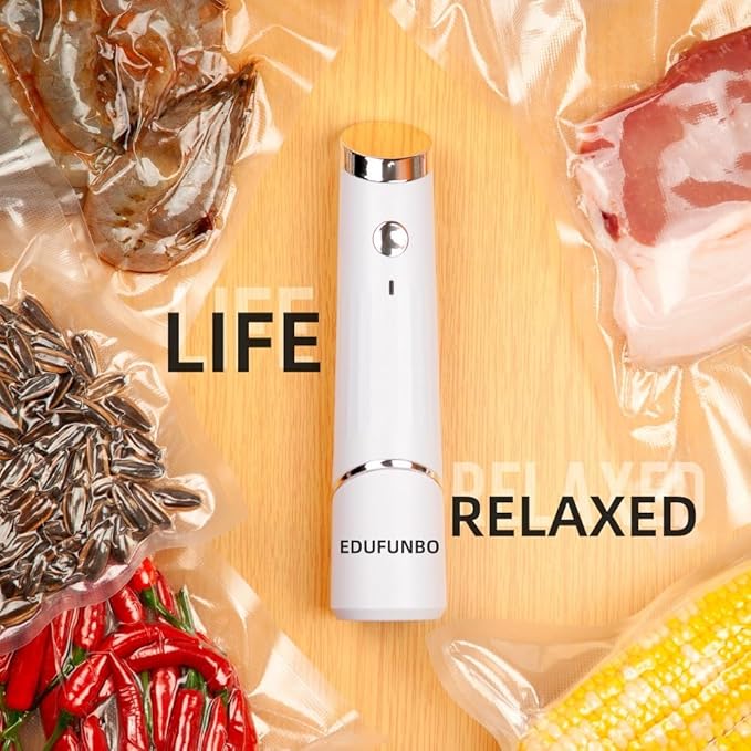 Vacuum Sealer for Food, Handheld Vacuum Sealer Easy Mode (Vacuum Sealers+ 50 Reusable Vacuum Seal Bags)