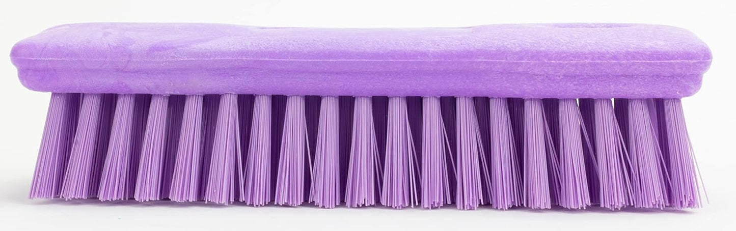 SPARTA Comfort Grip Scrub Brush Hand Brush for Bathroom, Kitchens, Countertop, Plastic, 8 Inches, Purple