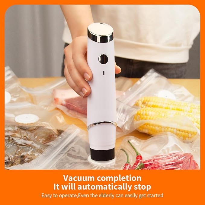 Vacuum Sealer for Food, Handheld Vacuum Sealer Easy Mode (Vacuum Sealers+ 50 Reusable Vacuum Seal Bags)
