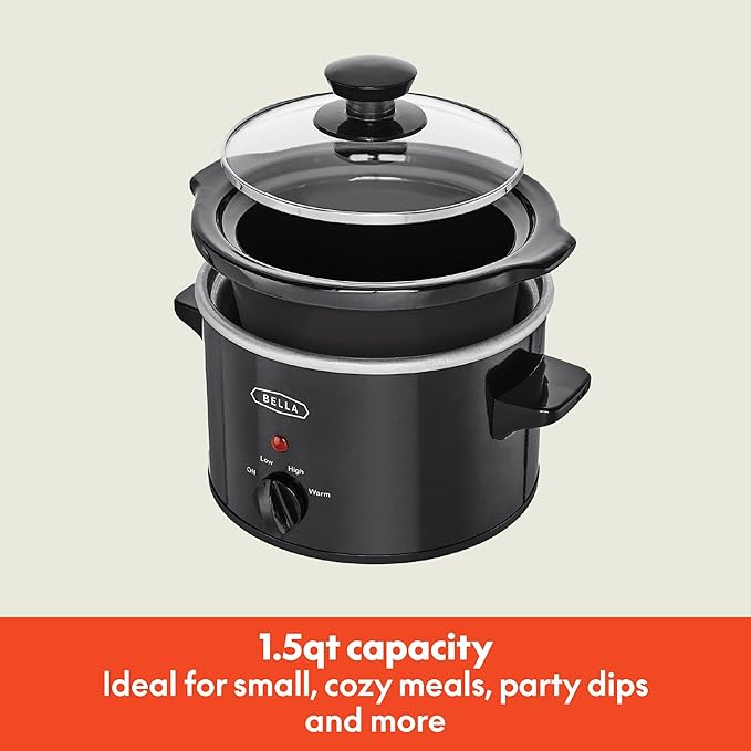 Bella 1.5 QT slow cooker, Black