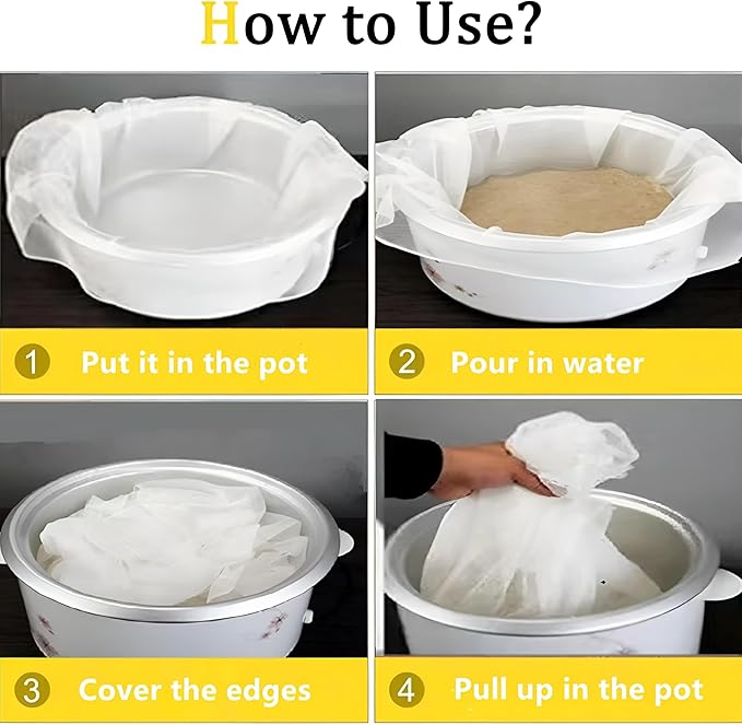 4Pcs Rice Net, 45 x 39 inch Sushi Rice Cooking Net,Non-Stick Rice Cooker Napkin,Reusable Home or Commercial Rice Net,Fine Mesh Steam Cloth