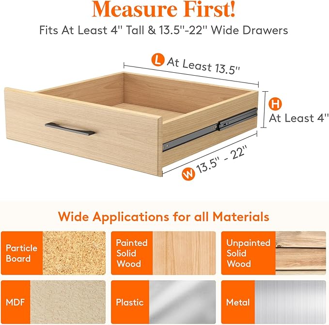 Lifewit Drawer Dividers Plastic Adjustable Drawer Organizers for Clothes, Expandable Dresser Separators in Bedroom/Bathroom/Kitchen/Fridge/Office Organization and Storage