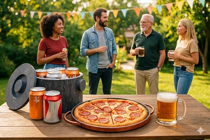 12-inch Soapstone Deep Dish Pizza Pan with Copper Handles – Authentic Chicago Style Pizza Stone – Naturally Non-Stick, Chemical-Free Baking Stone for Oven