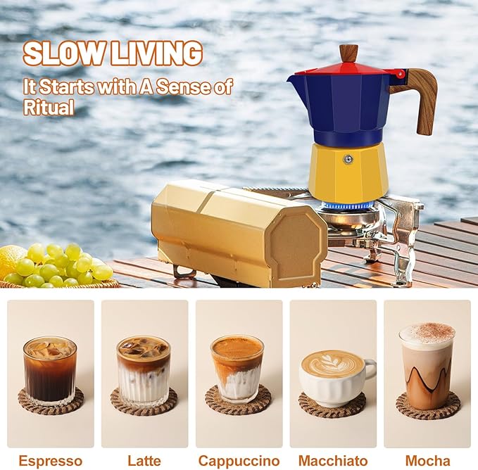 9 Cup Aluminum Espresso Stovetop Moka Pot Express Coffee Maker Percolator Italian Classic Mocha Coffee Machine for Italian and Cuban Cafe Brewing for Home & Camping 450ml 15oz