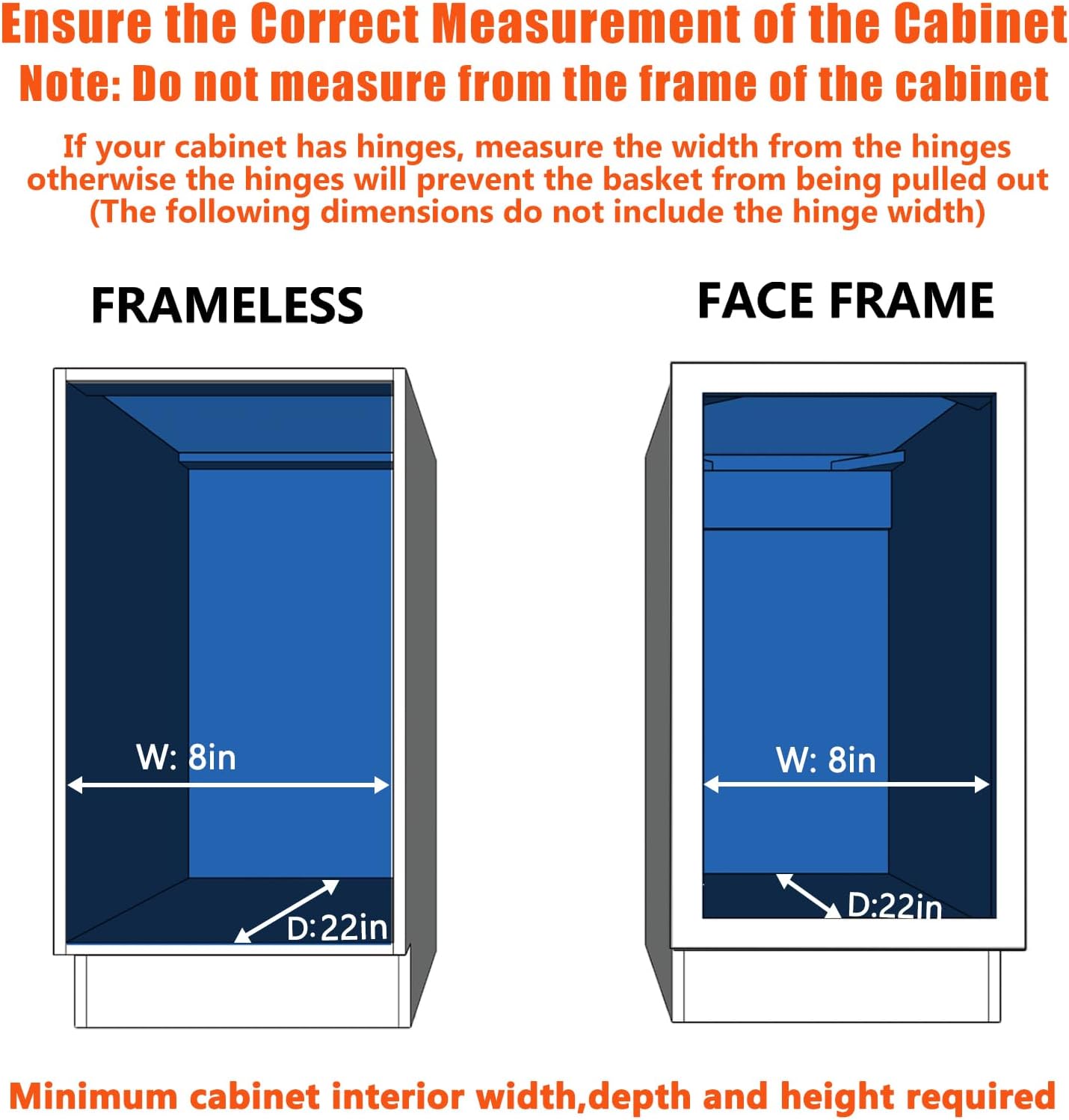 ROOMTEC Pull Out Cabinet Organizer, Cabinet Pull Out Shelves 7½" W x 21½" D, Heavy Duty Cabinet Drawers Slide Out Kitchen Cabinet Organizers Storage Shelf
