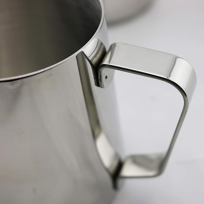 BrewGlobal Rhinoware Professional Milk Pitcher, Stainless Steel 12 oz (RHMJ12OZ)