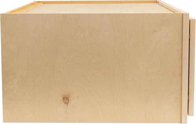 Quicklock RTA (Ready-to-Assemble) 42" Tall Wall Kitchen Cabinets - Shaker Style | 100% Hardwood | Made in America | Soft Close Hardware (Raw Maple, 12" D x 36" W x 24" H)