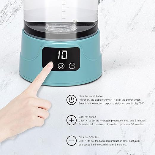 Hydrogen Water Pitcher, 1.5L Hydrogen Generator with SPE PEM Technology, Quick Electrolysis, LED Touch Display, for Home Fitness Office Daily