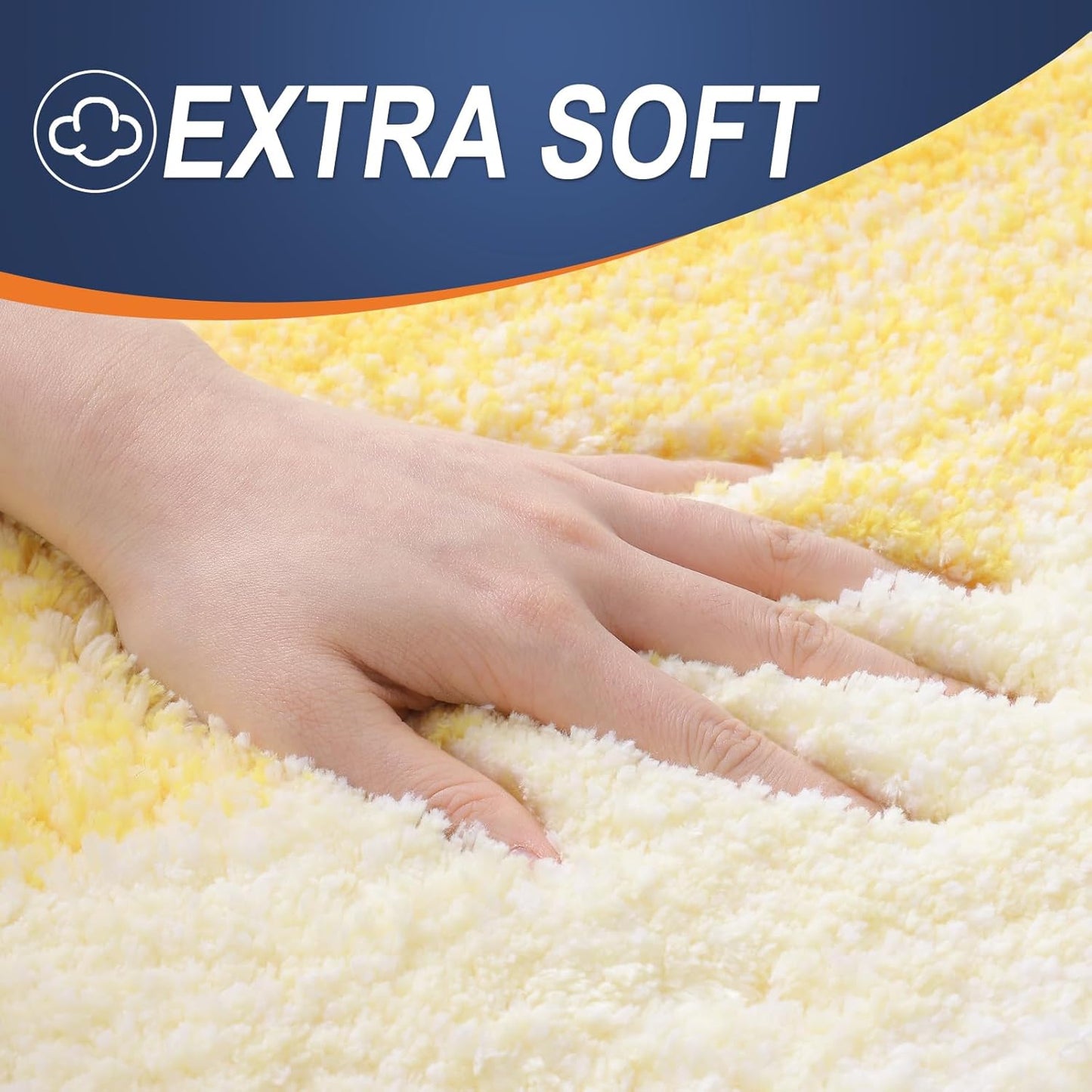 OLANLY Bathroom Runner Rugs 47x17, Extra Soft Absorbent Microfiber Bath Rugs, Rubber Backing, Quick Dry, Machine Washable Bath Mats for Bathroom Floor, Tub and Shower, Home Decor Accessories, Yellow