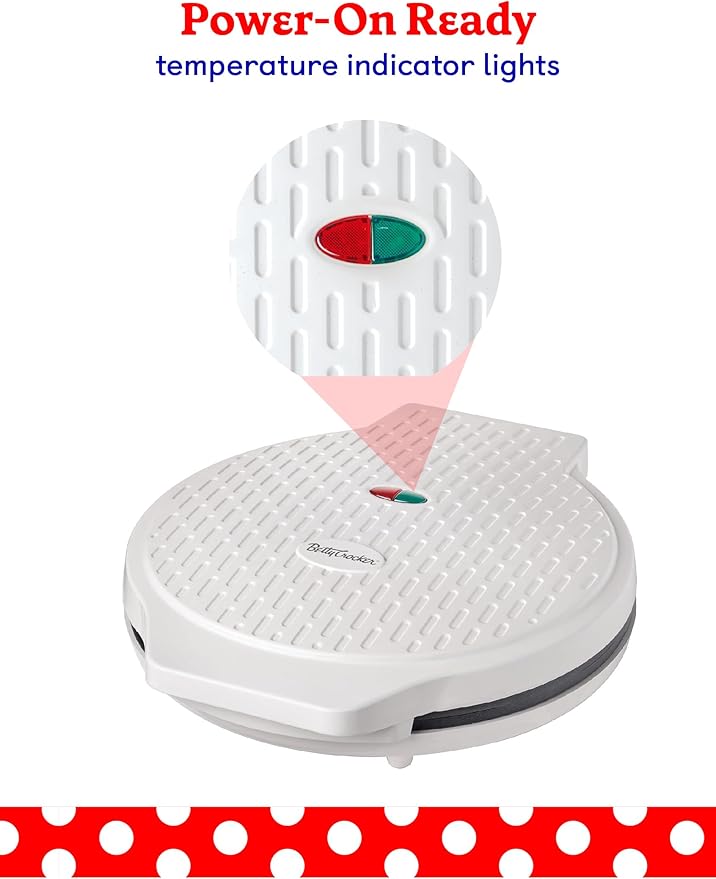 Betty Crocker Pizza Maker Plus, 12" Indoor Electric Grill, Nonstick Griddle Pan for Pizzas, Quesadillas, Tortillas, Nachos and more, 12" Electric Griddle for Delicious Meals and Snacks, White