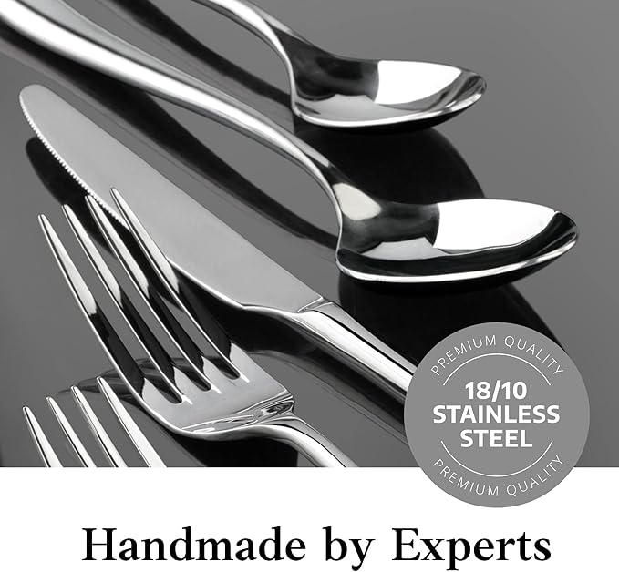 Artaste 56525 Rain II Forged 18/10 Stainless Steel Flatware 20 Piece Set, Service for 4, Silver