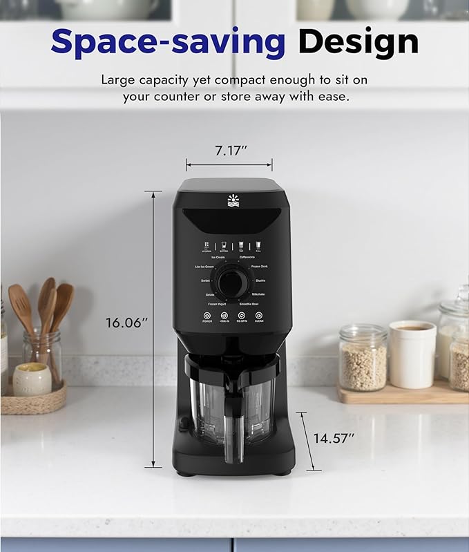12-in-1 Ice-Cream Maker Machine - 11 Preset Programs & Self-Cleaning, Healthy Frozen Yogurt Maker for Gelato, Slushies, Sorbet, Mix-ins & More, Includes (2) Pint Containers, Mother's Day
