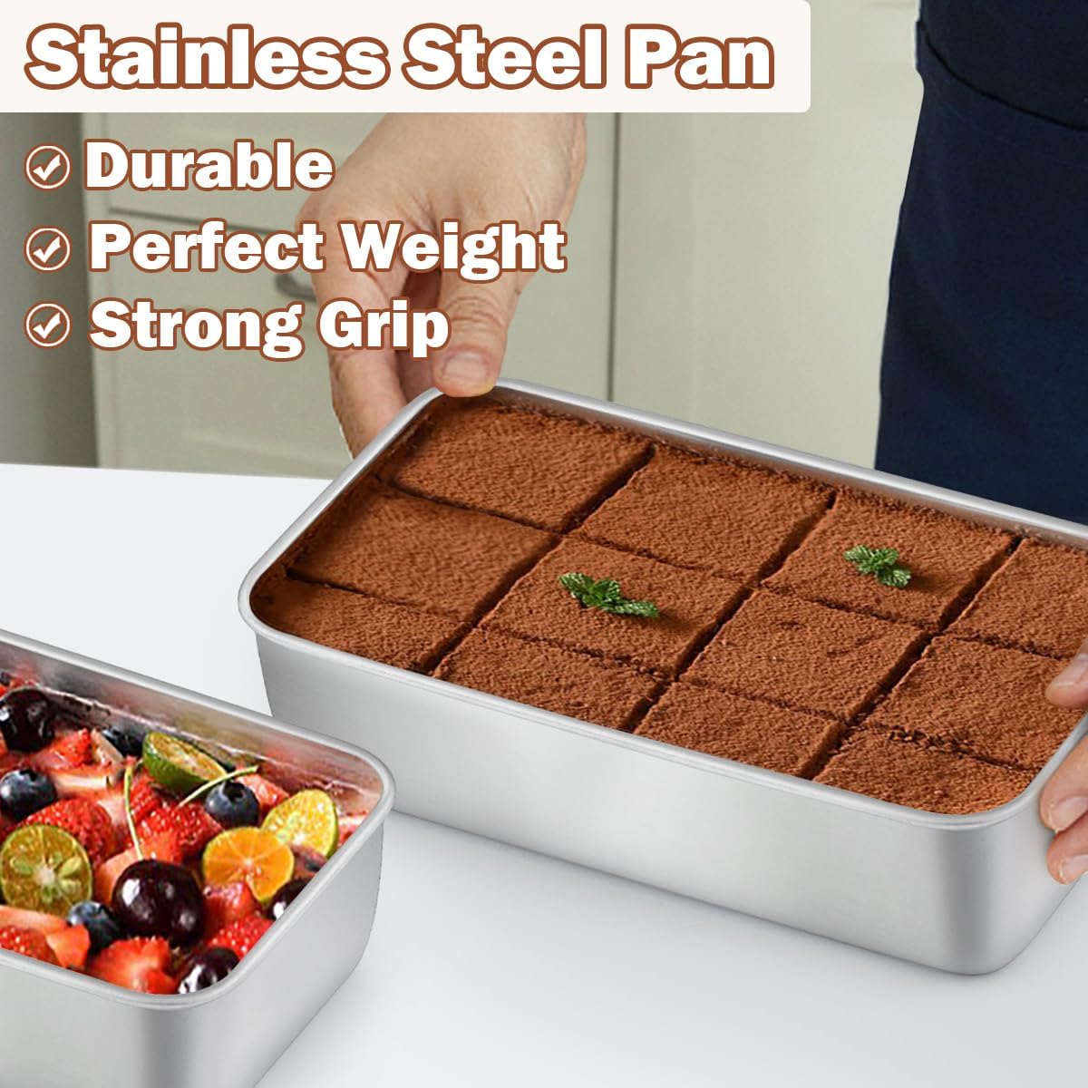 LIANYU 16 Pack 9x5 Inch Loaf Pans for Bread Baking, Stainless Steel Bread Baking Pans, Small Loaf Tins for Homemade Brownies and Pound Cakes, Dishwasher Safe